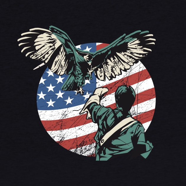 Falconry USA American Flag by Ramadangonim